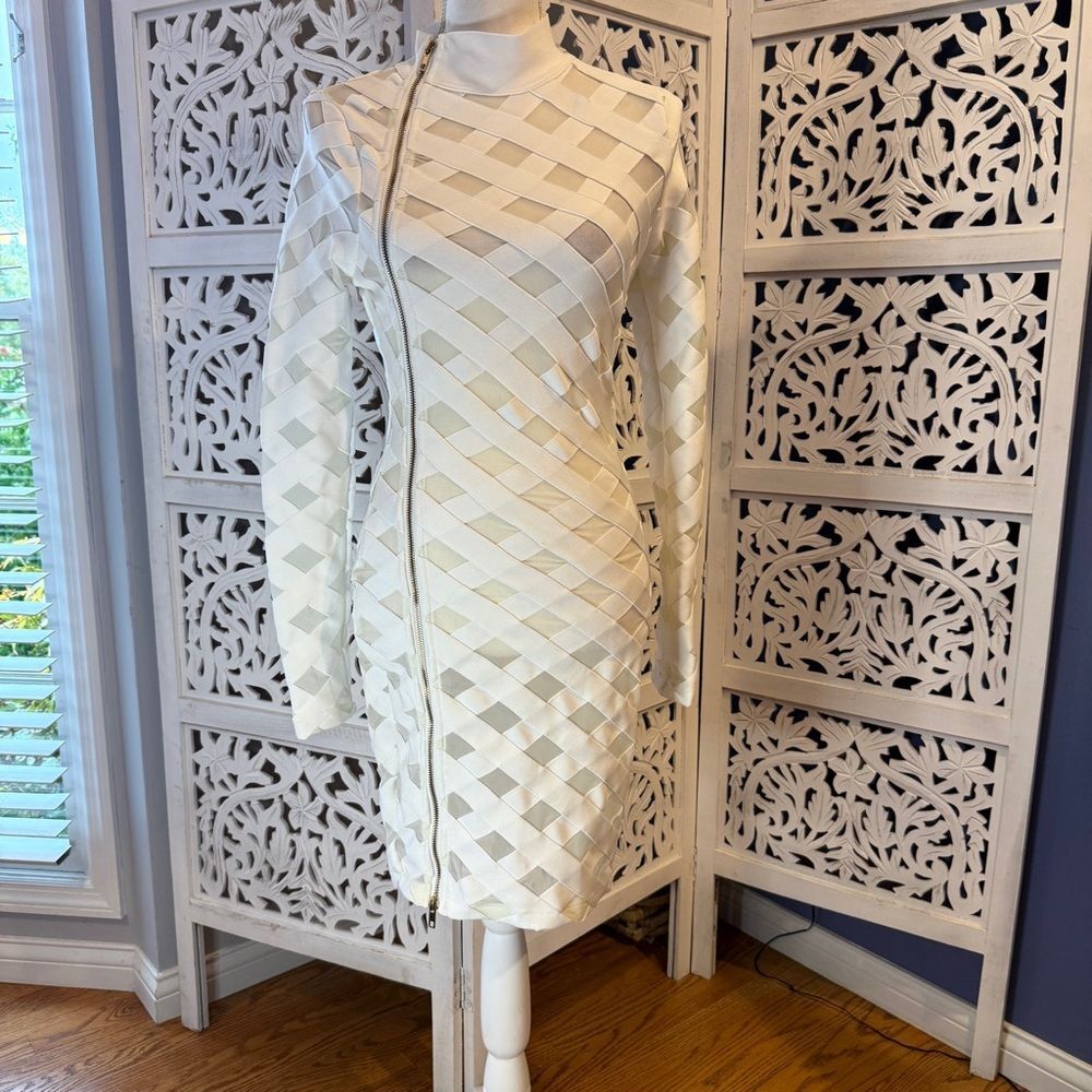 NWT Fashion Nova ‘Edges That Scratch’ White Bandage Mini Dress Sz S